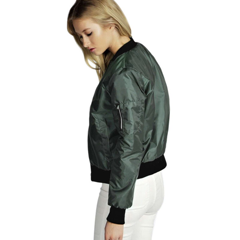 Solid color short style vertical collar leisure zipper jacket jacket jacket jacket
