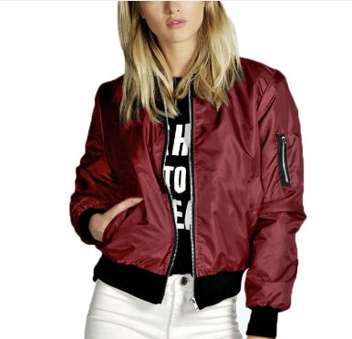 Solid color short style vertical collar leisure zipper jacket jacket jacket jacket