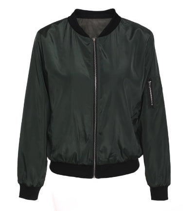Solid color short style vertical collar leisure zipper jacket jacket jacket jacket