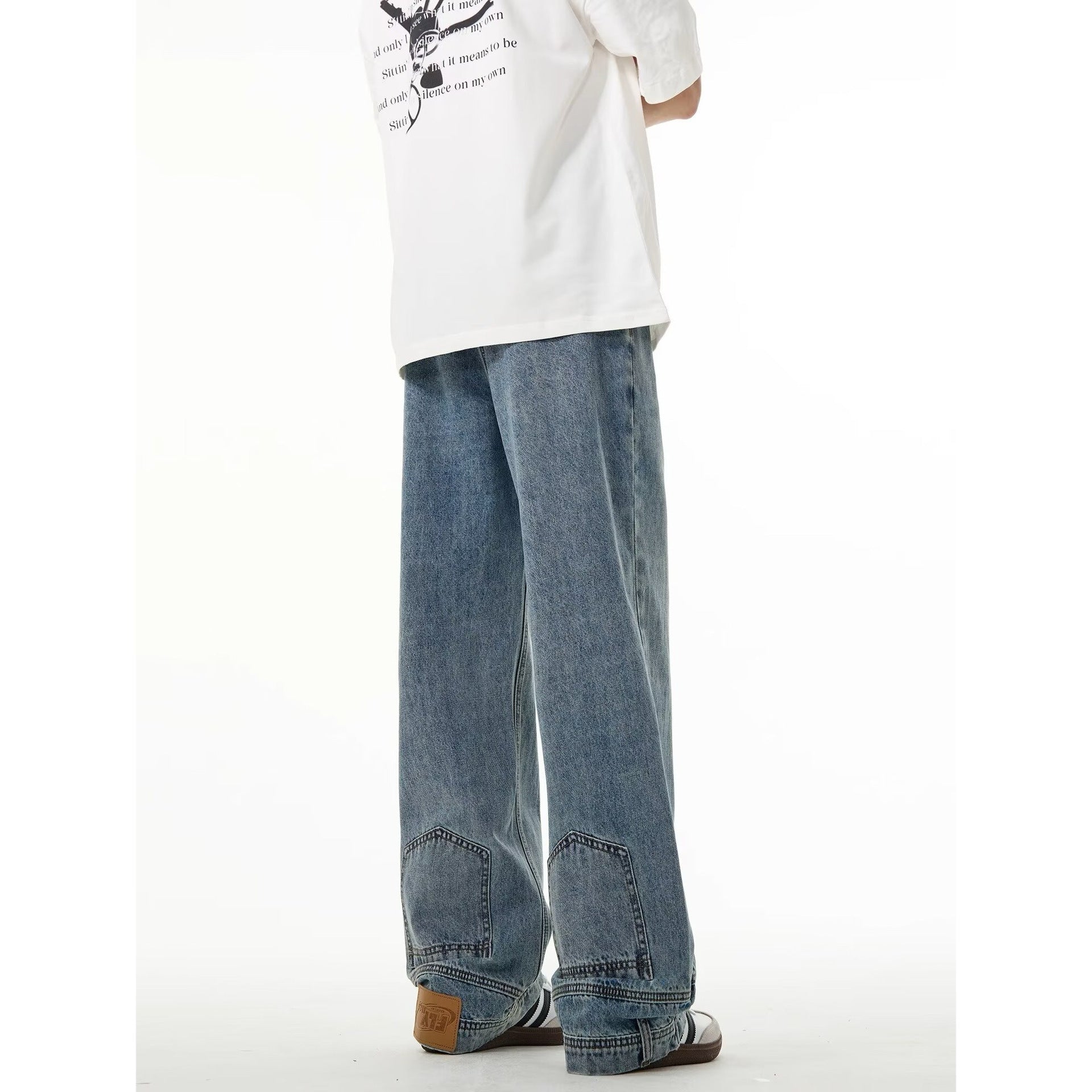 Men's Inverted Pants Baggy Straight Trousers