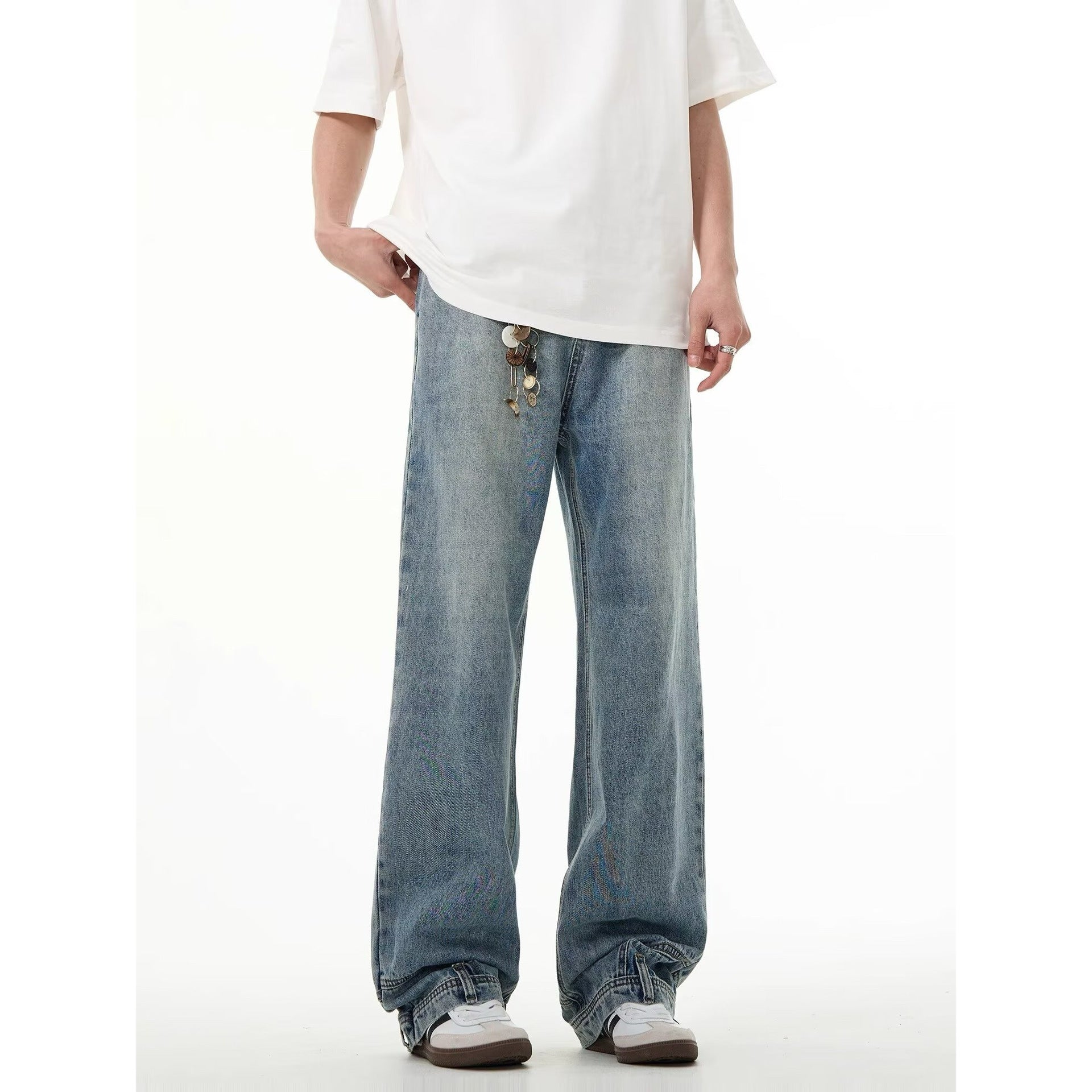 Men's Inverted Pants Baggy Straight Trousers