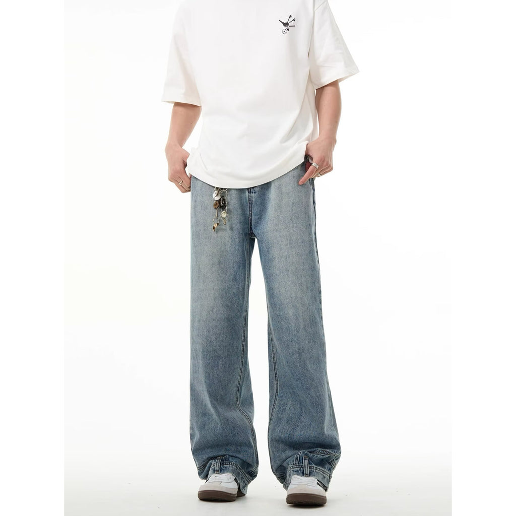 Men's Inverted Pants Baggy Straight Trousers