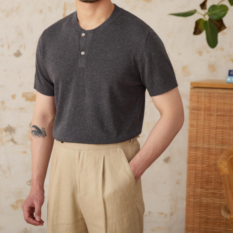 Linen Blended Men's Young Old Money Style Sweater