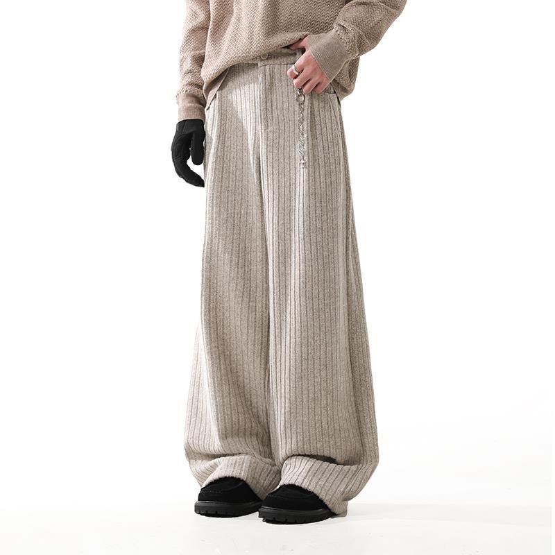 Minimalist Old Money Style Straight Woolen Casual Pants