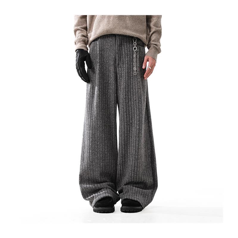 Minimalist Old Money Style Straight Woolen Casual Pants