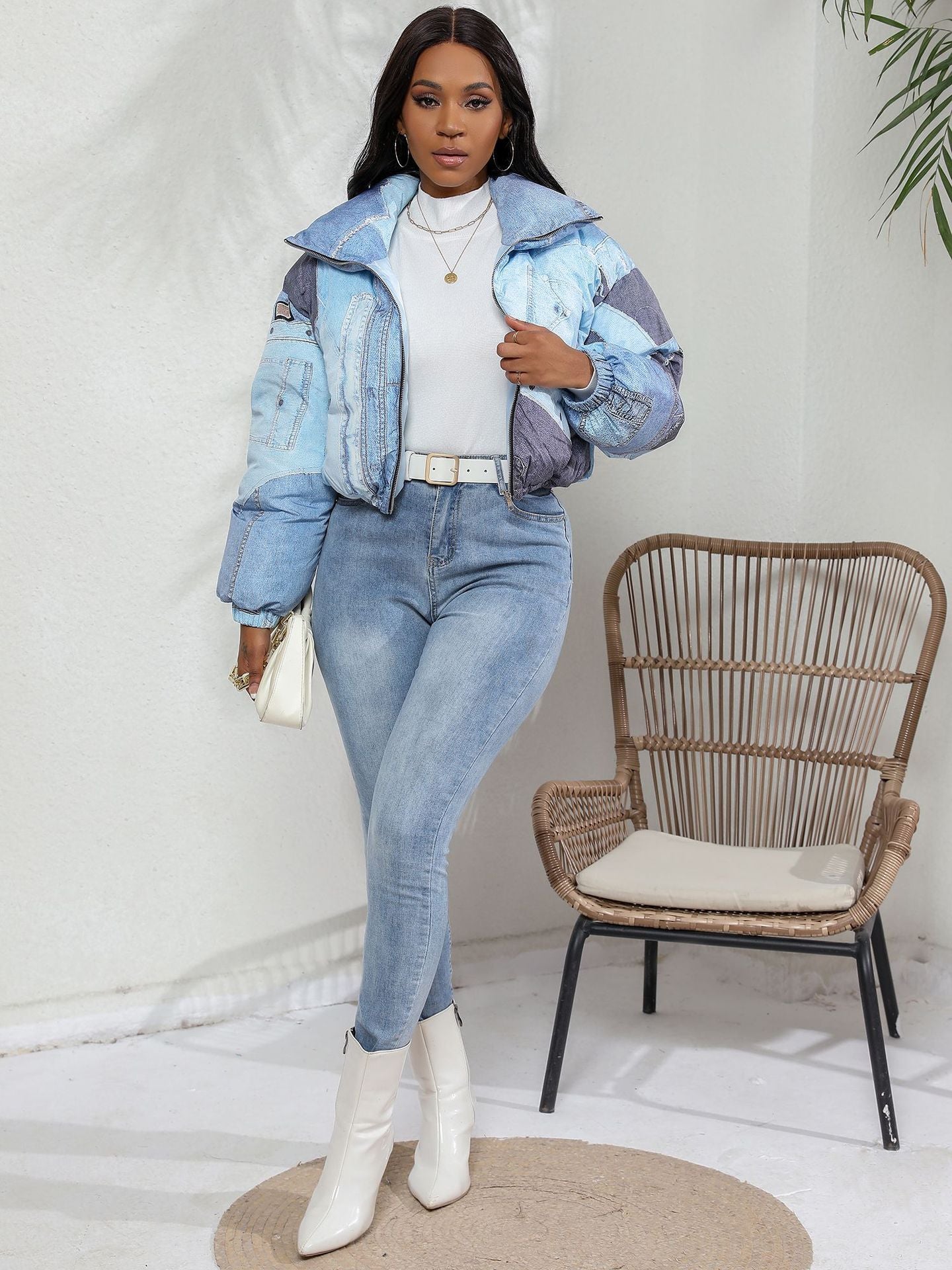 Denim Printing Cotton Coat Jacket