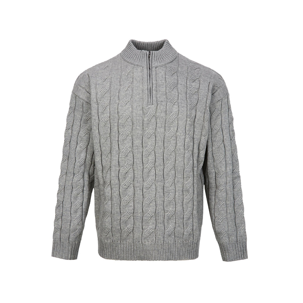 Loose Feeling Old Money British Half Zipper Heavy Sweater