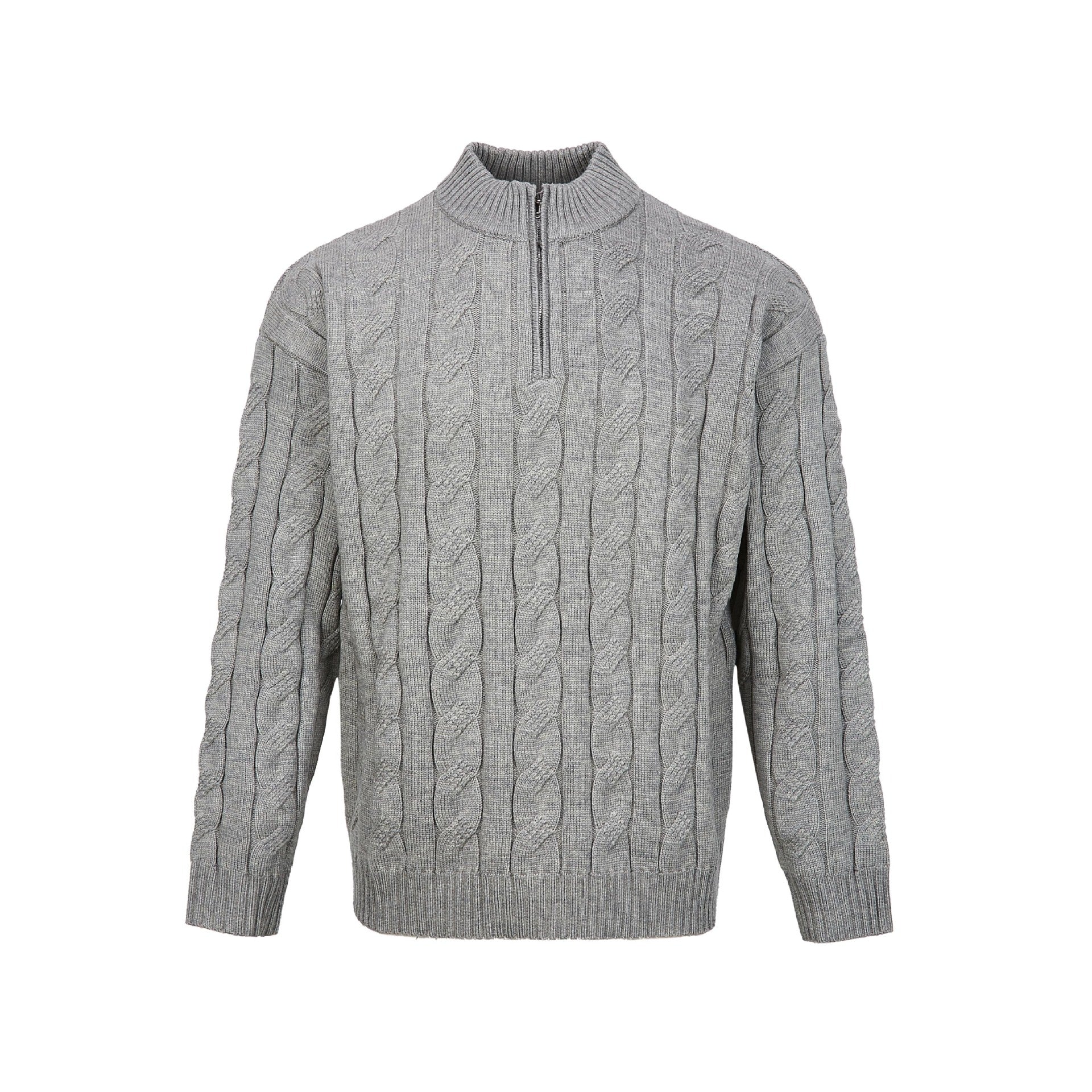 Loose Feeling Old Money British Half Zipper Heavy Sweater