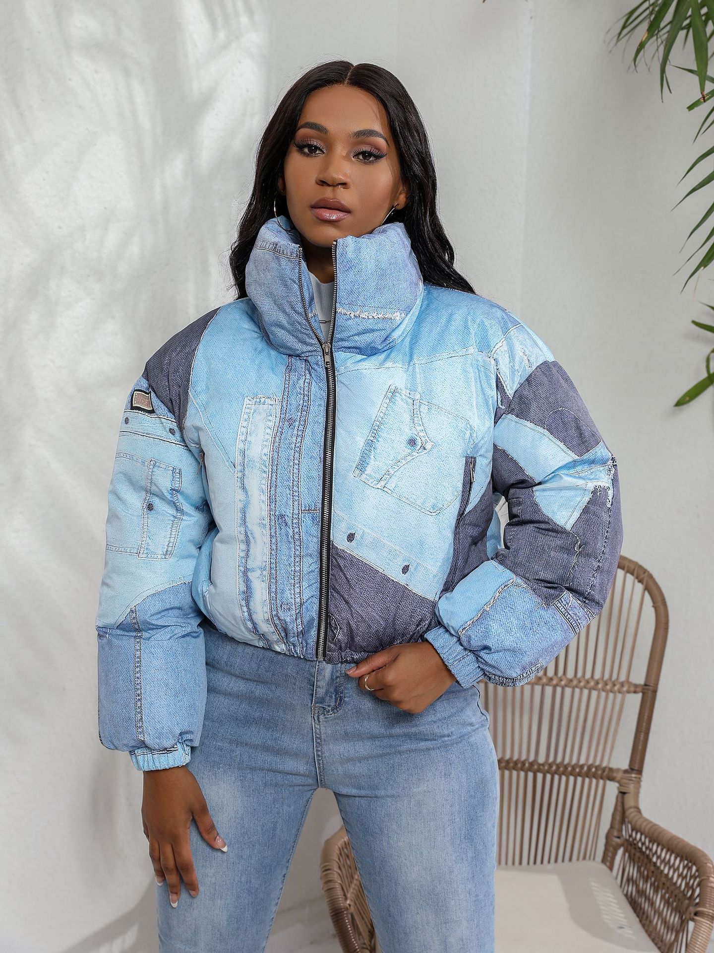 Denim Printing Cotton Coat Jacket