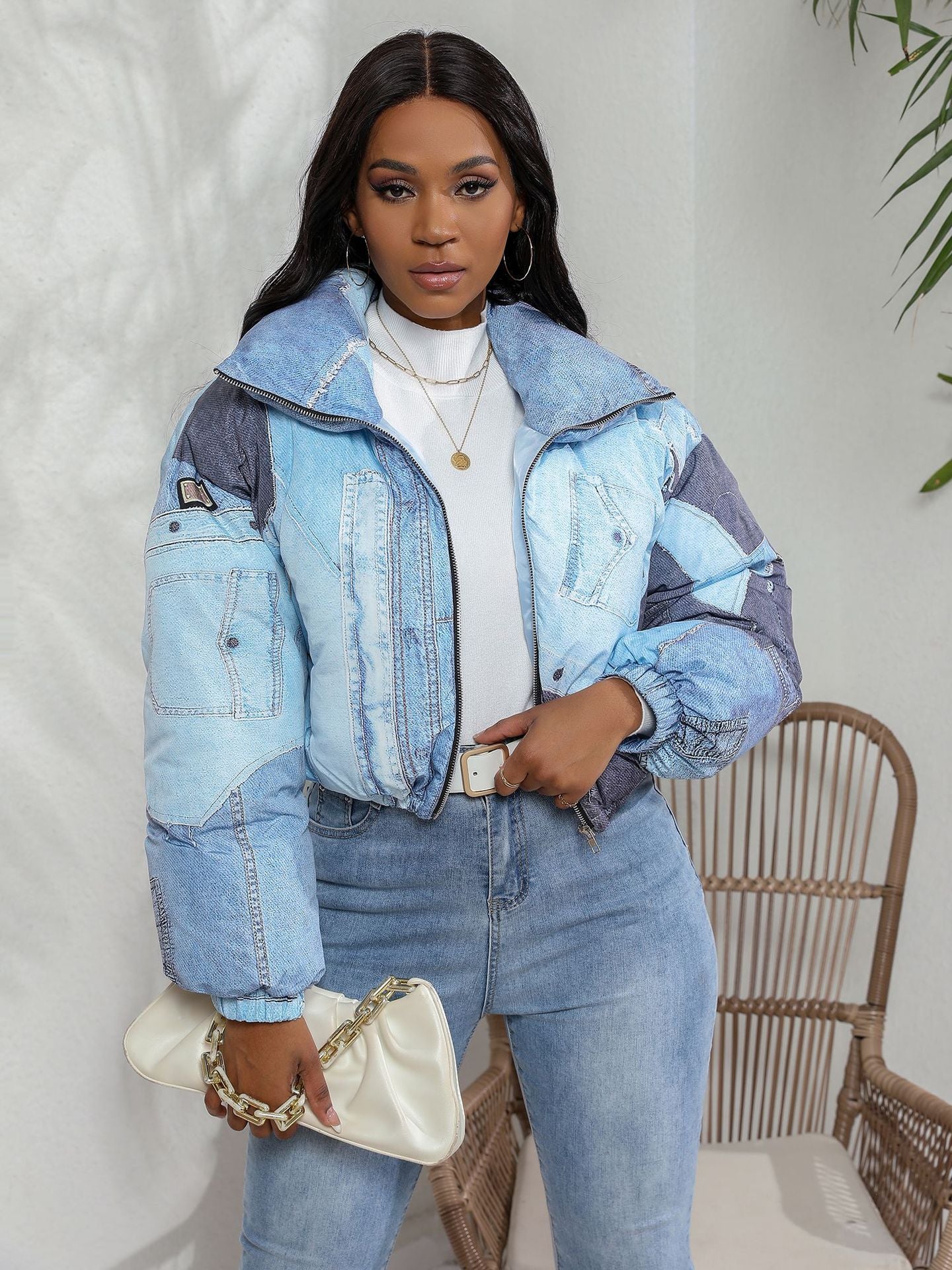 Denim Printing Cotton Coat Jacket