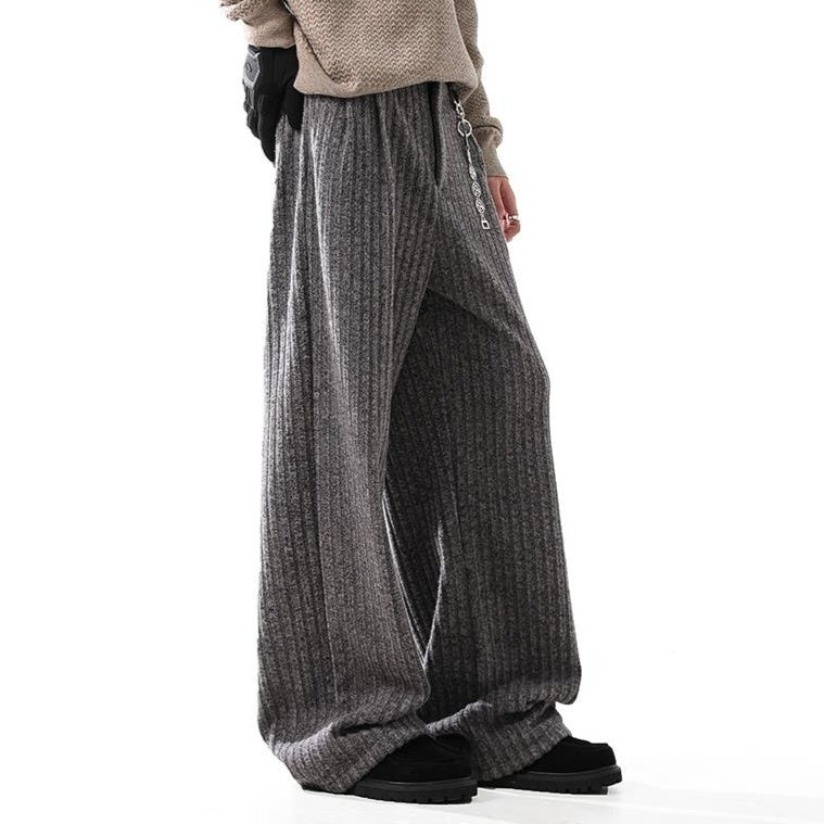 Minimalist Old Money Style Straight Woolen Casual Pants