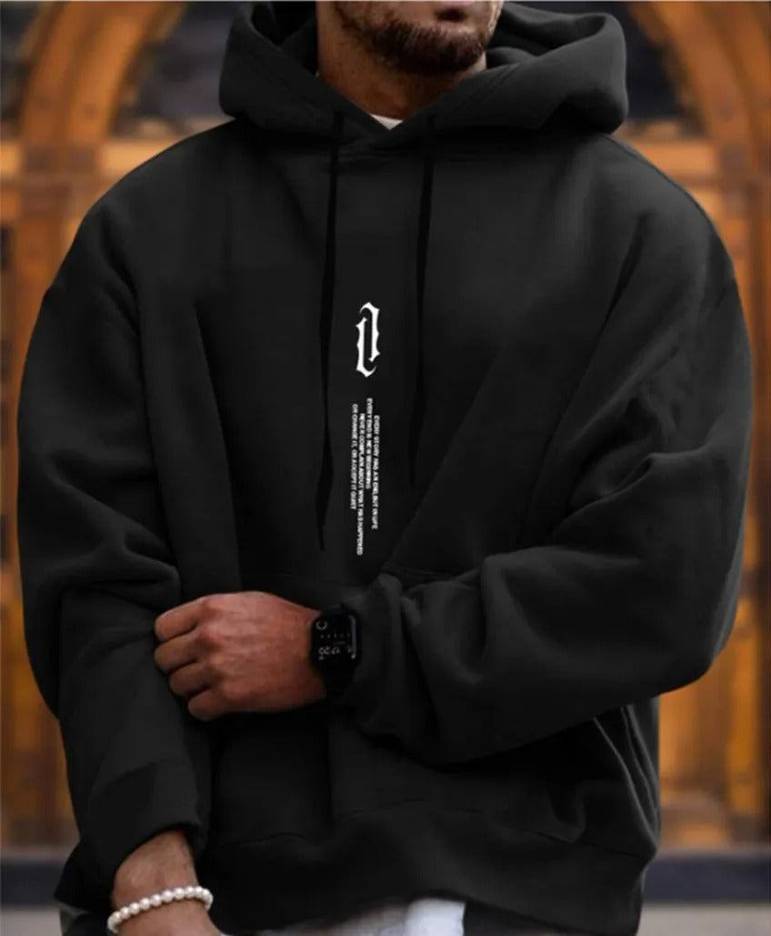 Men’s Printed Hooded Pullover Sweater