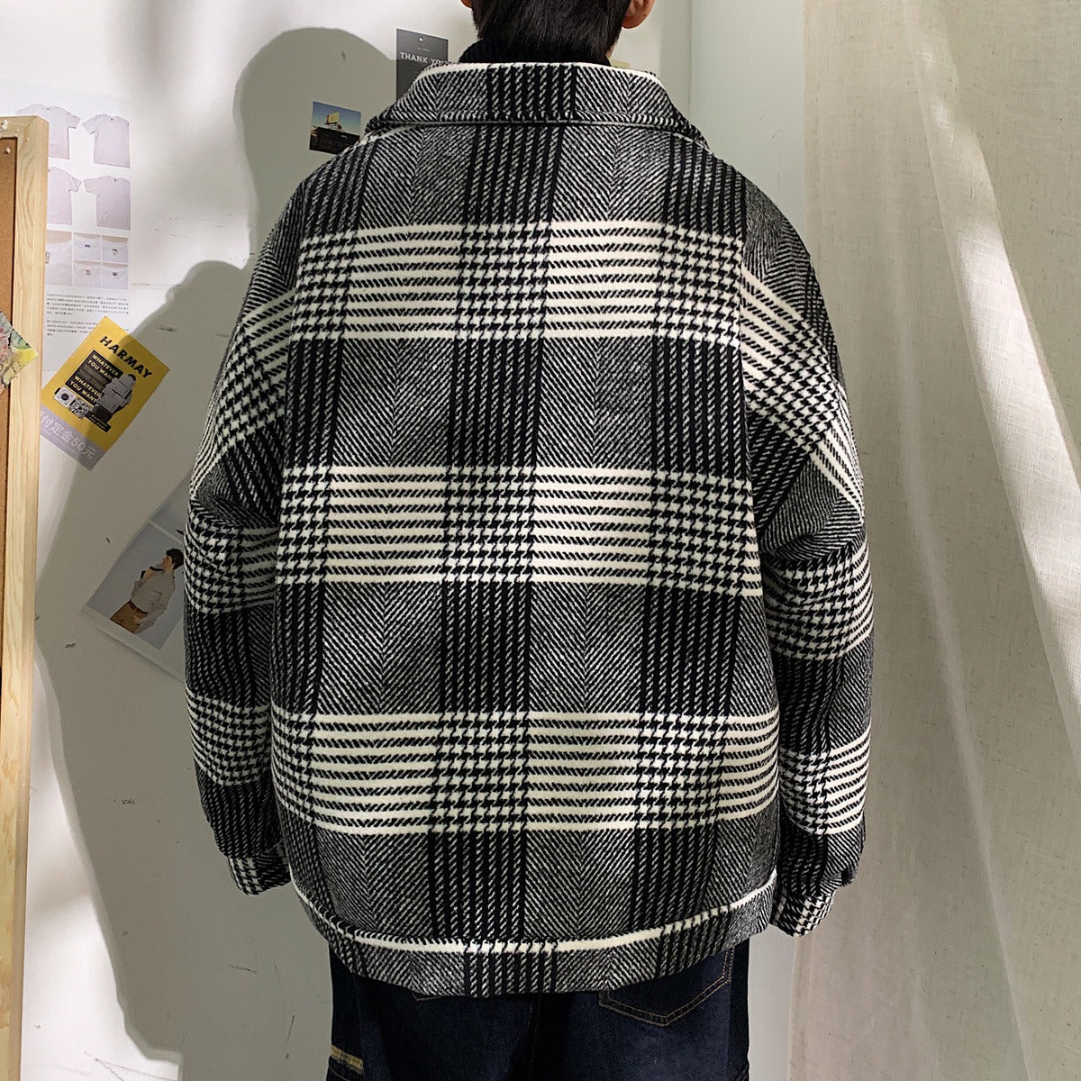 Plaid Korean Style Trend Jacket Men