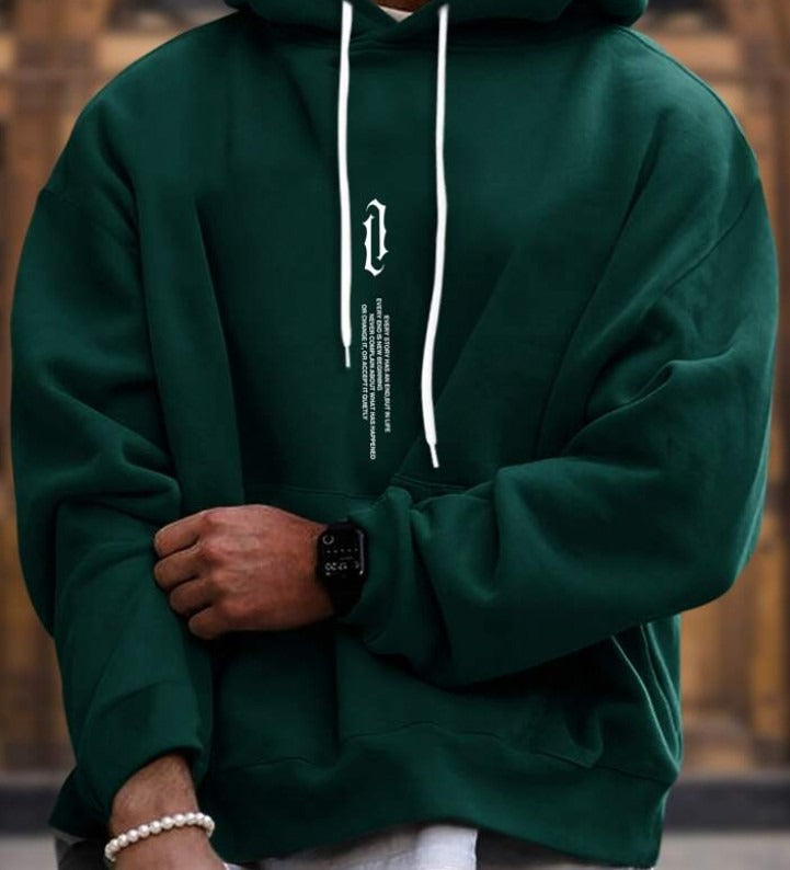 Men’s Printed Hooded Pullover Sweater