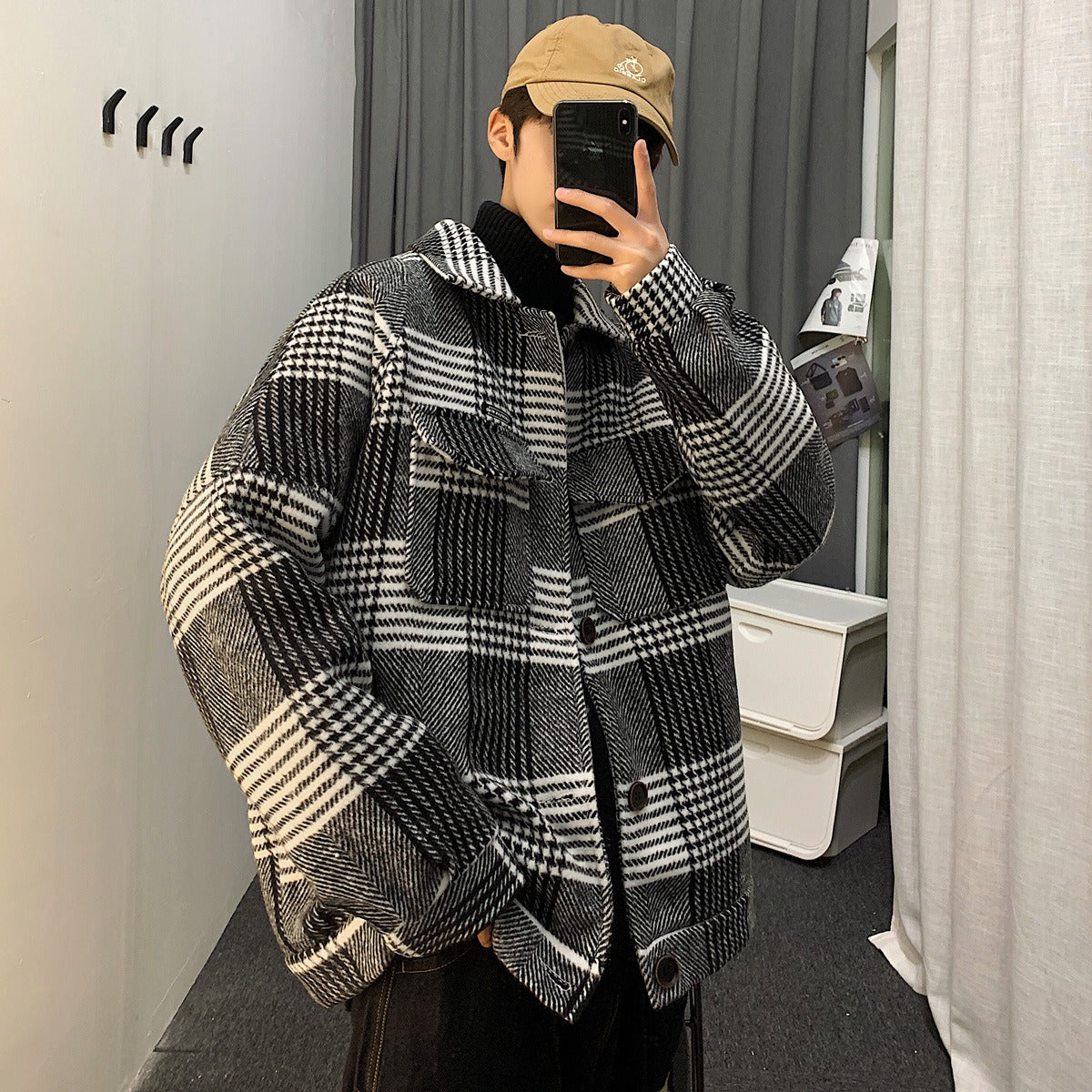 Plaid Korean Style Trend Jacket Men